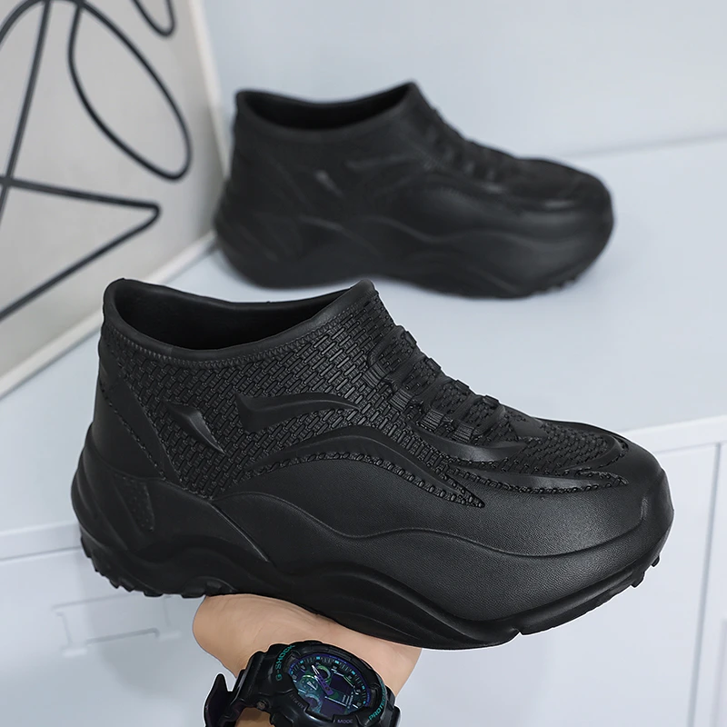 雨鞋男夏季防水防滑厚底外卖骑手开车专用男士一脚蹬钓鱼雨天水鞋