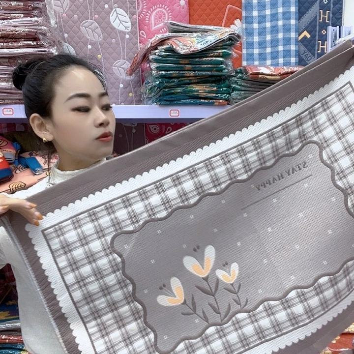 棉咖色三朵花纯棉