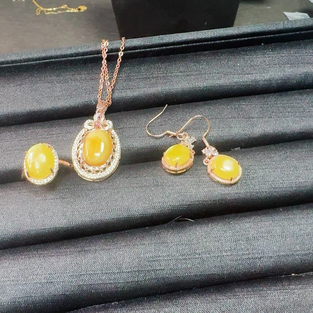 未镶嵌颈饰蜜蜡白蜡套装