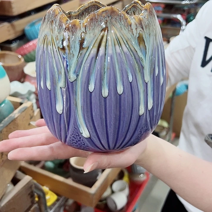 有孔，凑单福利满10元发货陶瓷多肉花盆！