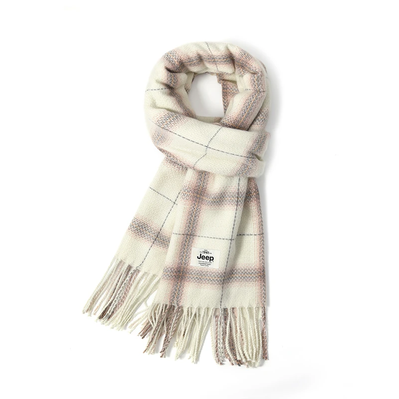 Jeep秋冬季披围两用韩系情侣款保暖氛围感毛呢围巾加厚防寒围脖