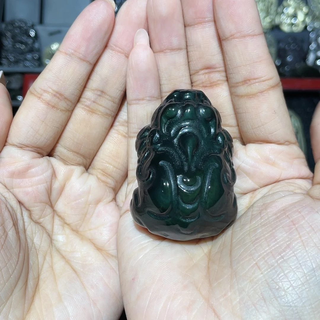 【闪购商品】未镶嵌黑曜岩珠宝奇石荡*