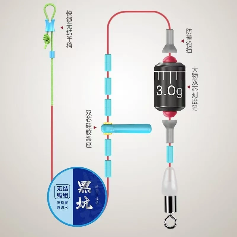 （无结线组）进口原丝鱼线手工精绑钓鱼线组提升增强拉力成品线组