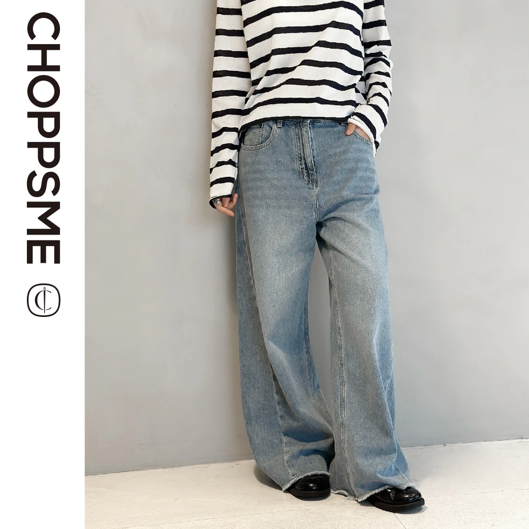 巧珀思｜15749土耳其进口休闲女士褪色牛仔裤直筒清爽透气阔腿裤