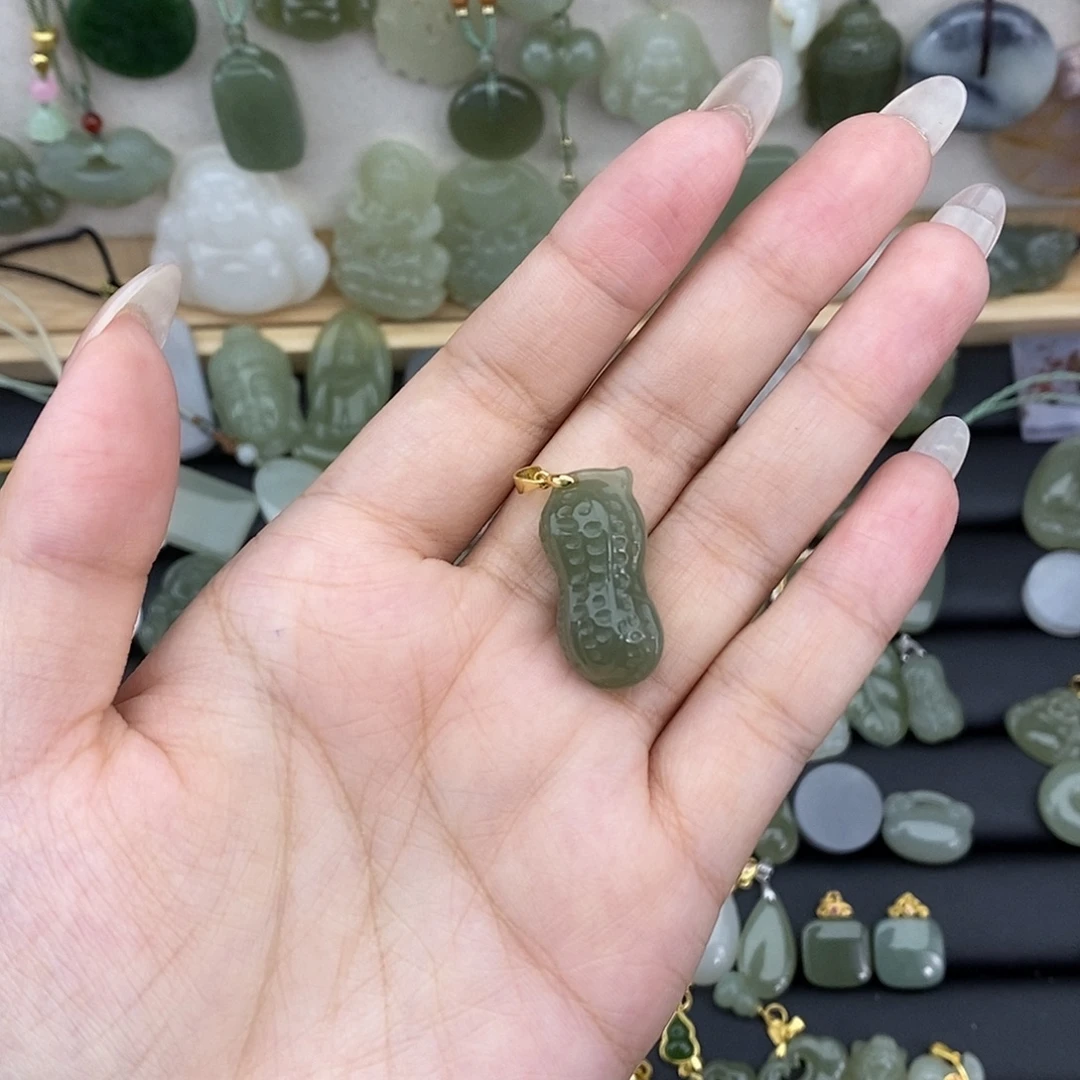 吊坠(不含链)银S925镶嵌和田玉