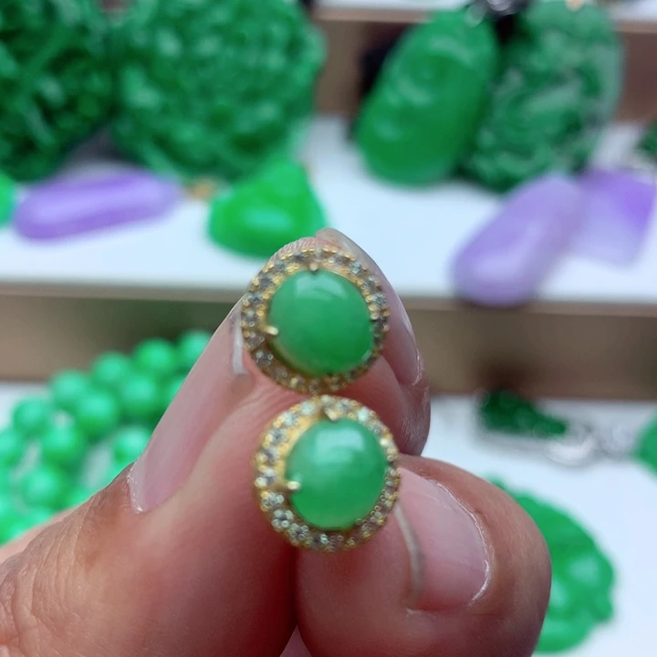 翡翠未镶嵌耳饰耳饰