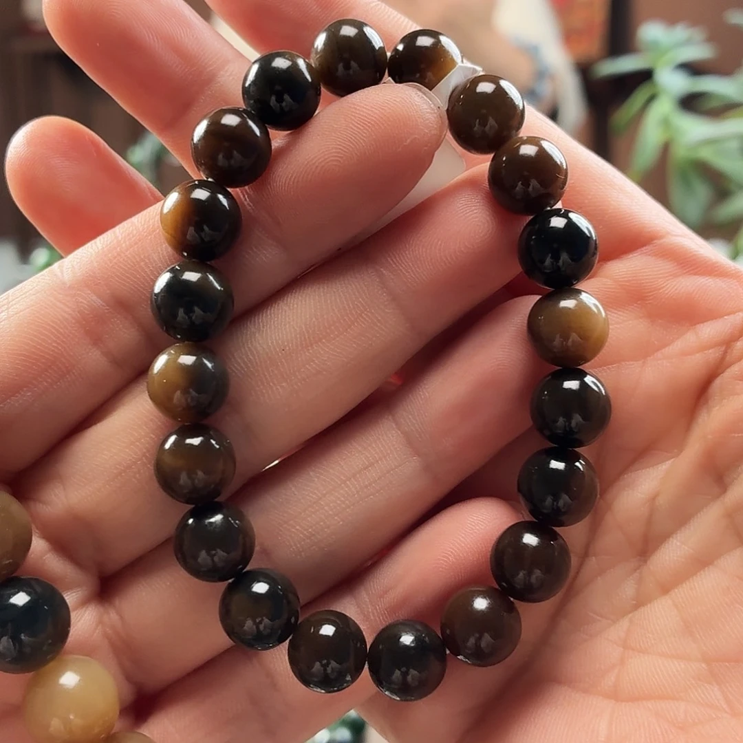 .***.和田玉未镶嵌手链新疆和田玉楼兰三色圆12