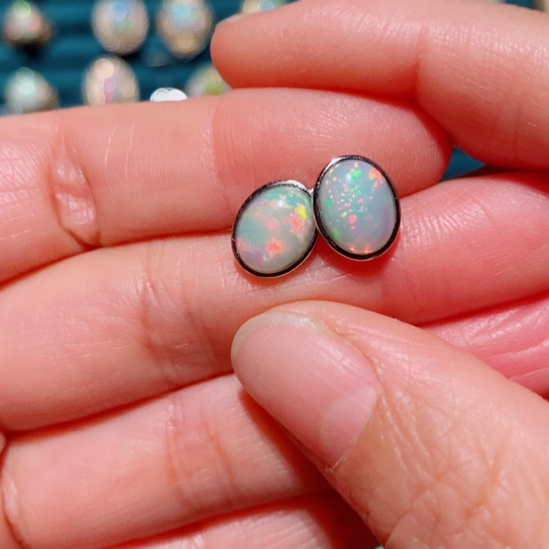 欧泊欧泊耳饰银S925镶嵌