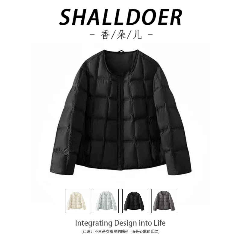 SHALLDOER【奶芙静谧】2026冬季豆腐块纯色棉服保暖上衣氛围感搭子