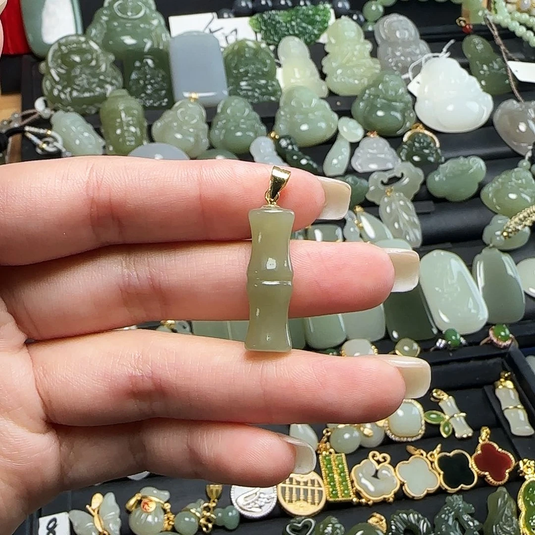 颈饰银S925镶嵌和田玉