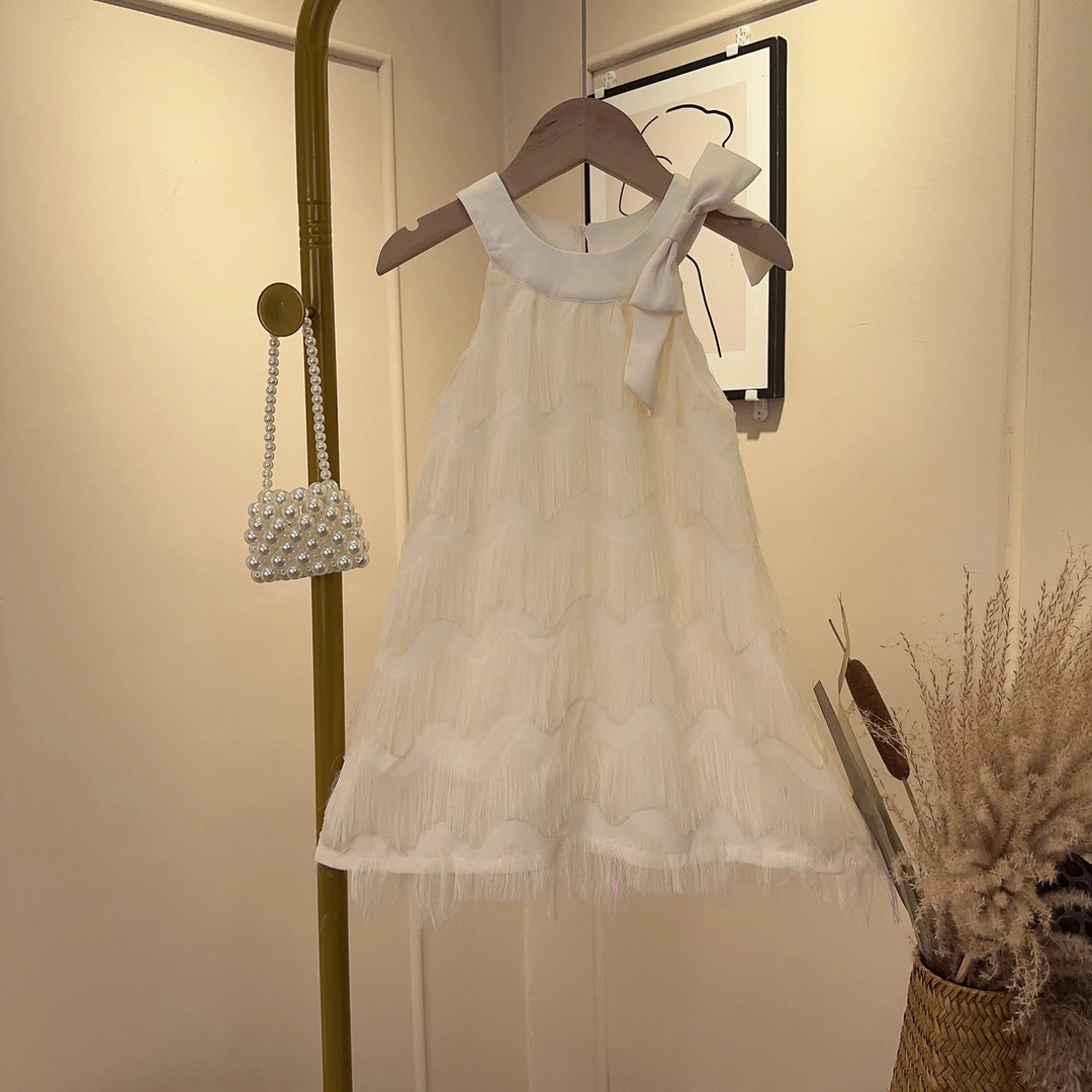 【挂脖流苏】女童连衣裙2025夏季新款背心裙流苏裙原创小香风仙女裙