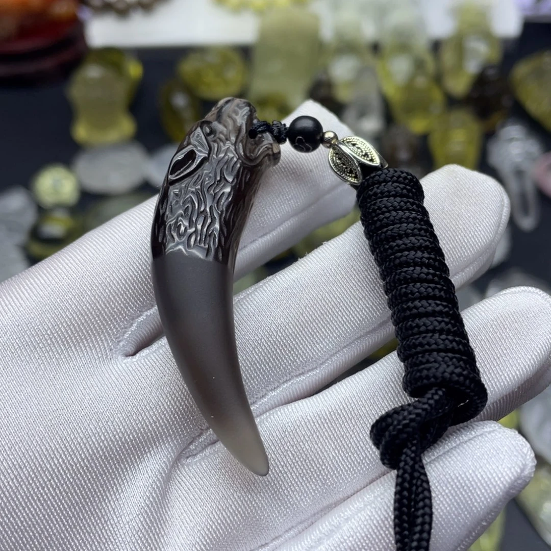 黑曜岩未镶嵌吊坠(赠链)