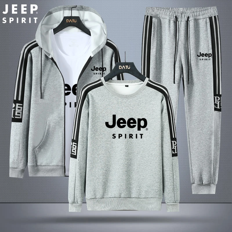 JEEPSPIRIT休闲运动套装男士连帽潮流时尚卫衣外裤外套男女同款