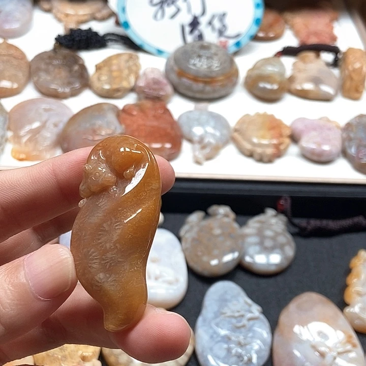 硅化珊瑚（珊瑚玉）未镶嵌颈饰