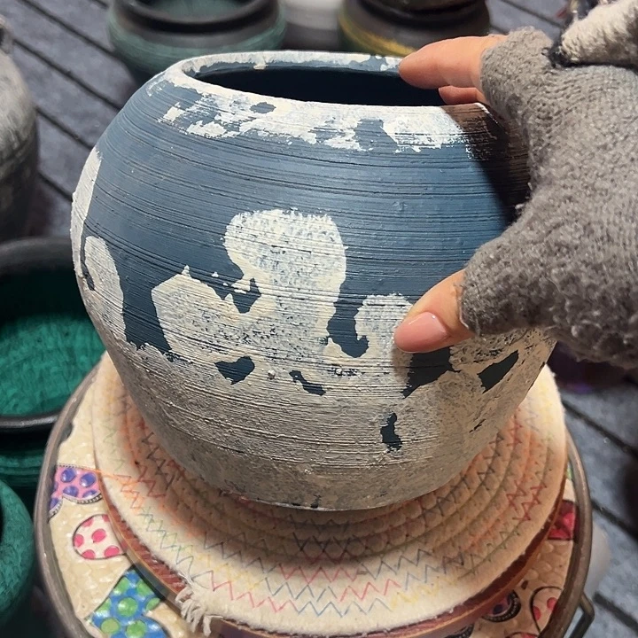 蓝白窝口高17口13带孔