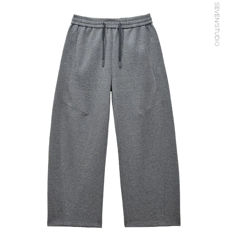 【高级定制面料】垂感软糯百搭休闲裤男阔腿弯刀裤春秋堆叠感卫裤