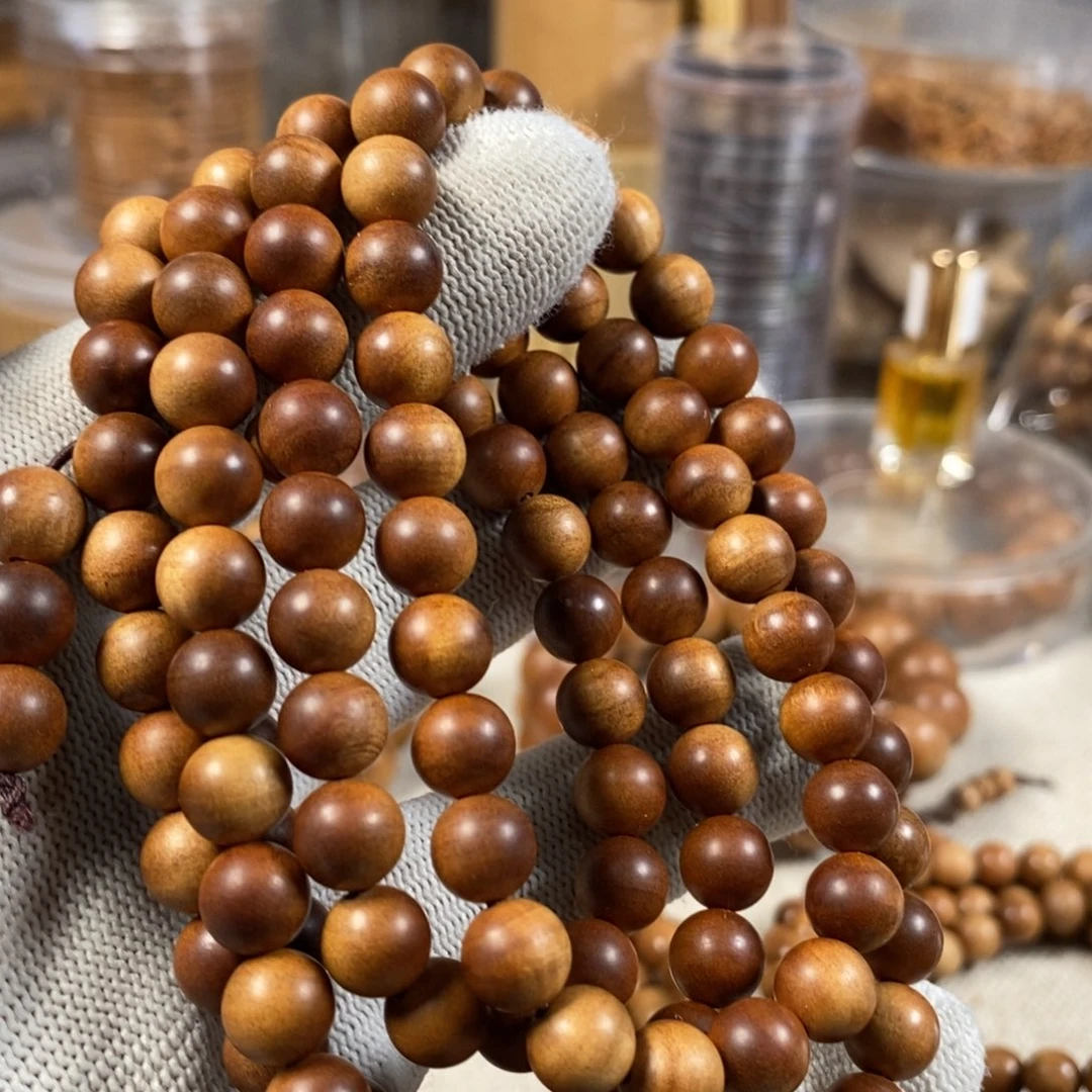 檀香木手串/手链0.8横纹多圈 东加檀香