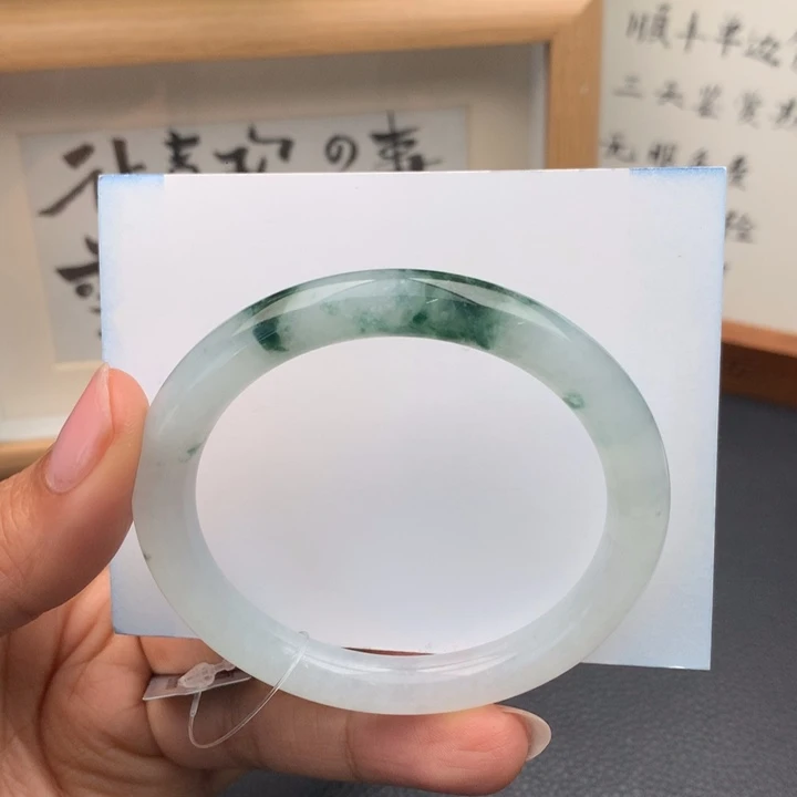 翡翠手镯未镶嵌翡翠手镯圆条53圈口包容