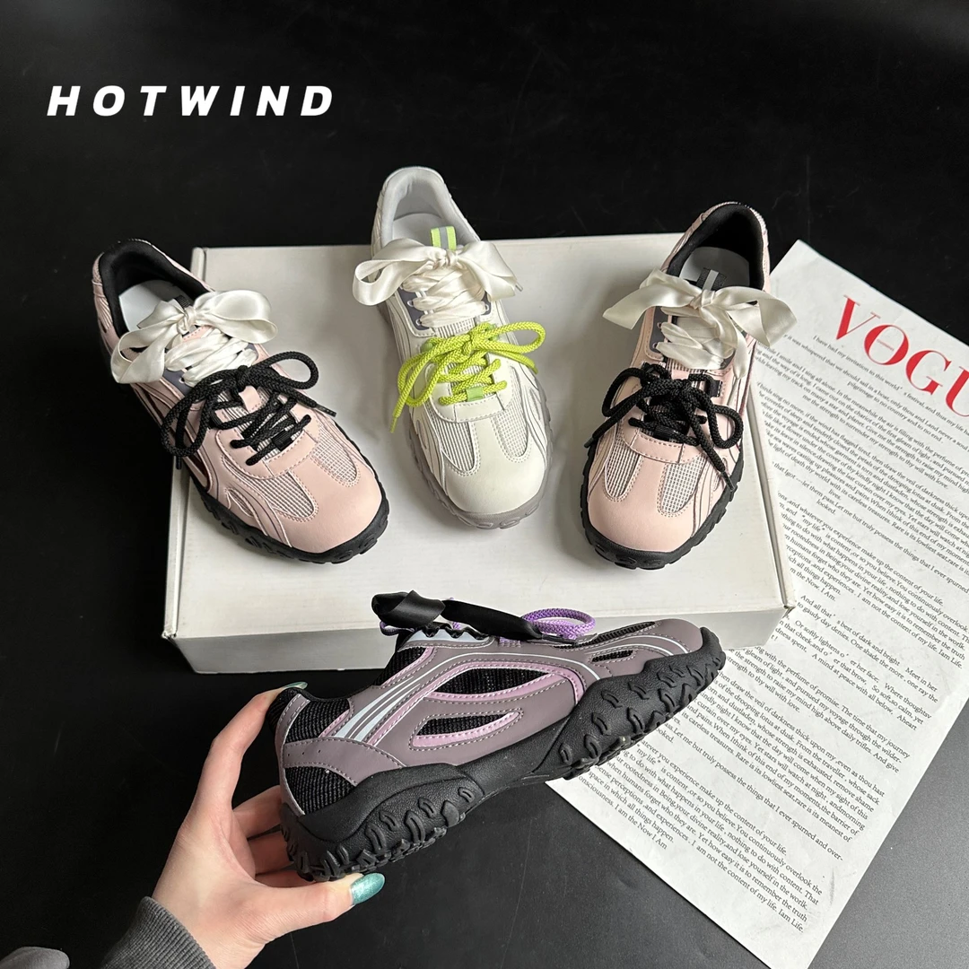 Hotwind/热风2025春季新款女士德训鞋ins风运动休闲软底德迅鞋