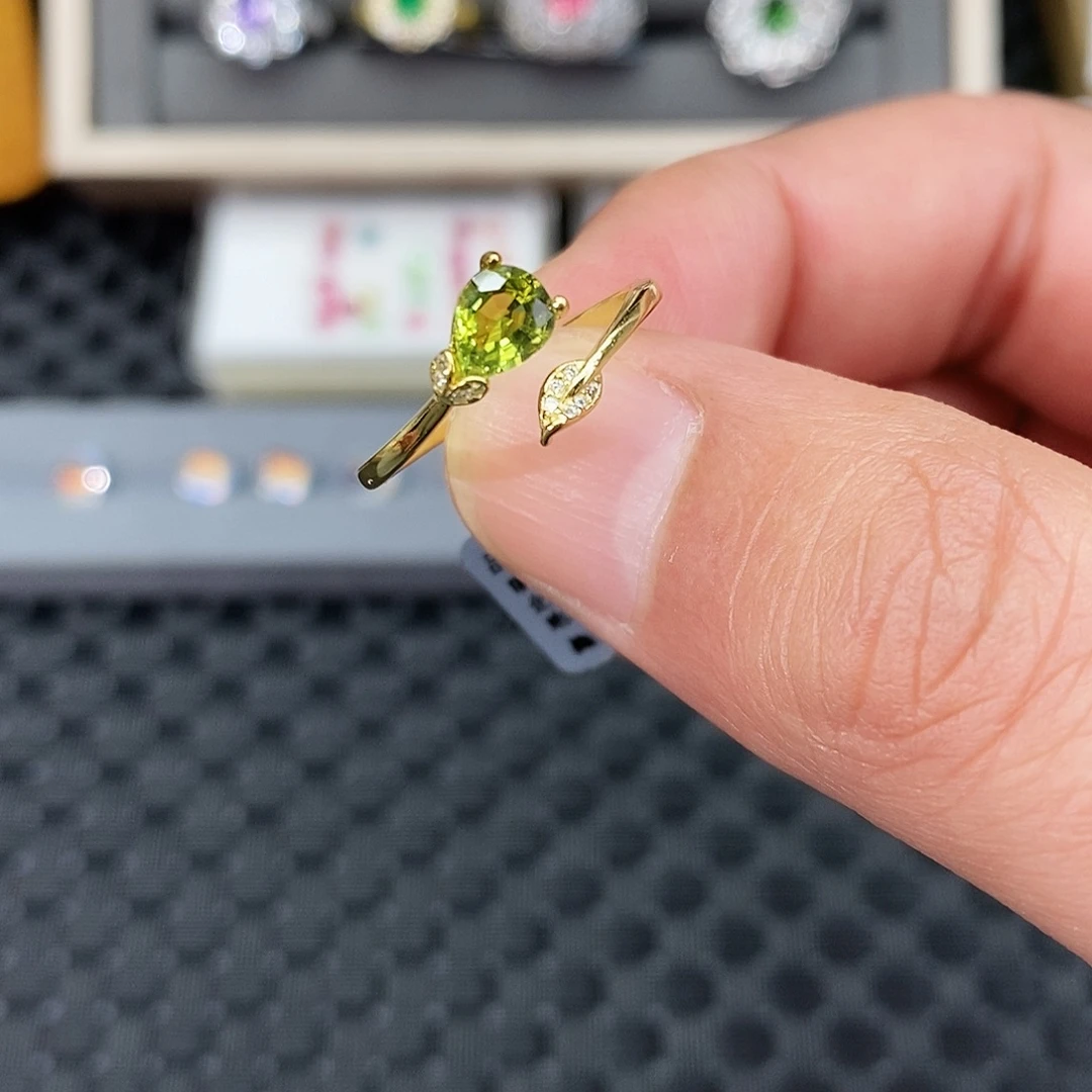 戒指碧玺银S925镶嵌