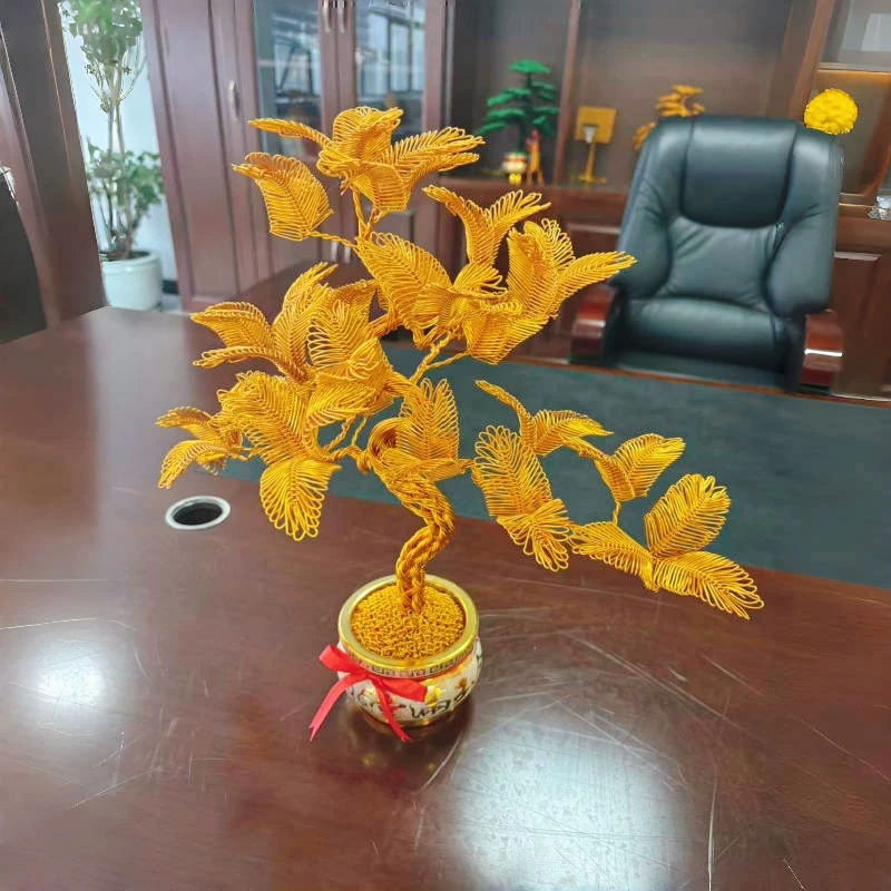 客厅电视装饰开业乔迁礼物手工发财树创意玄关工艺品