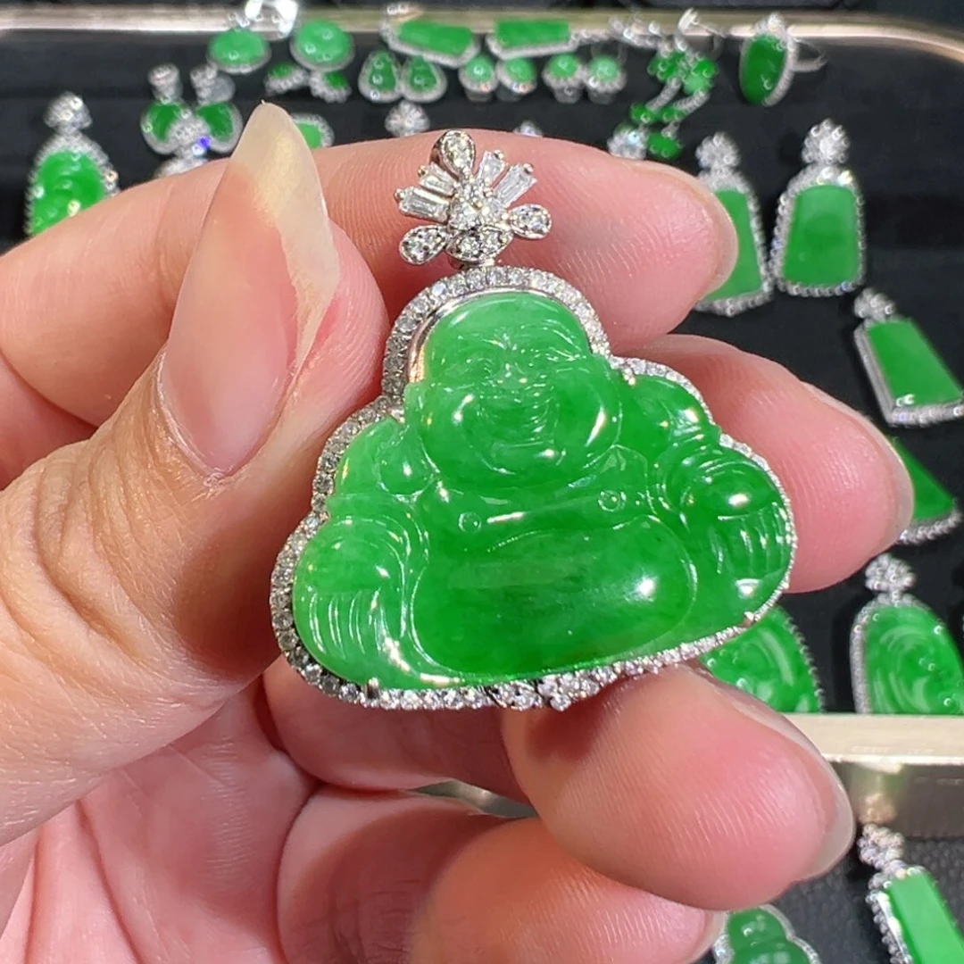 【闪购商品】翡翠吊坠(不含链)18K金镶嵌