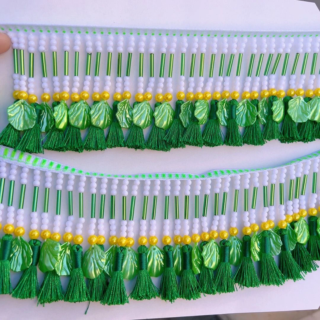 民族风手工吊珠流苏花边裙摆衣领装饰辅料DIY配饰高档批发串珠