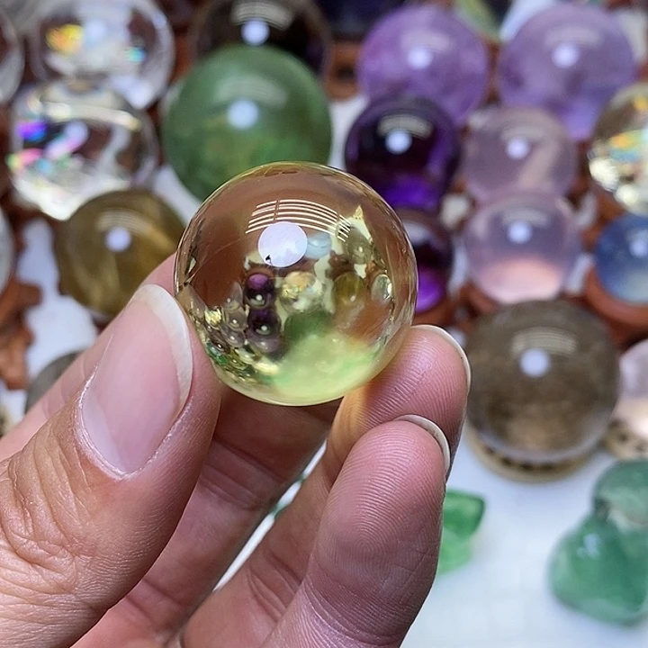 水晶黄水晶球未镶嵌俊*