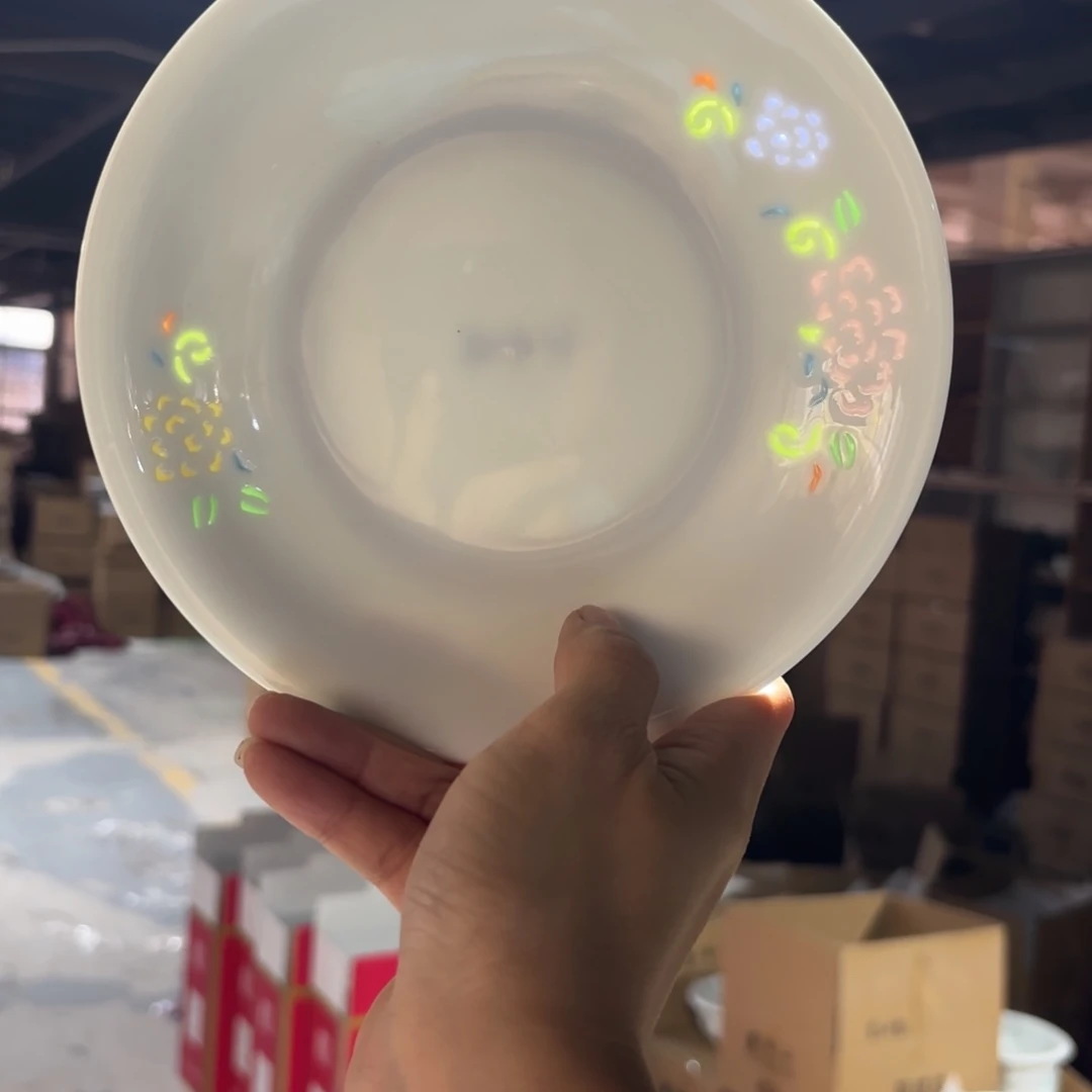 玉瓷景德镇陶瓷骨碟两只微瑕