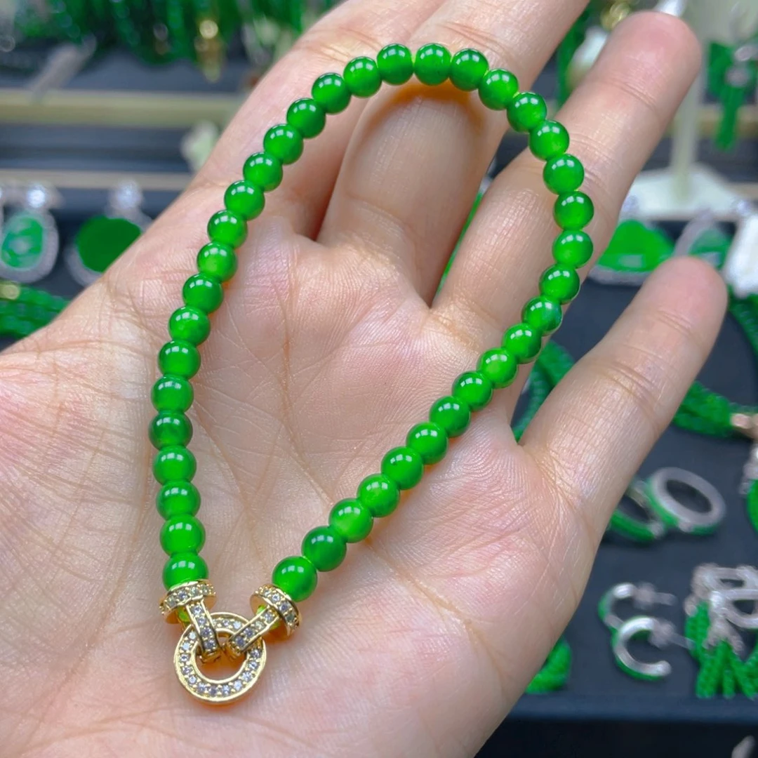 未镶嵌手链翡翠黄阳绿5