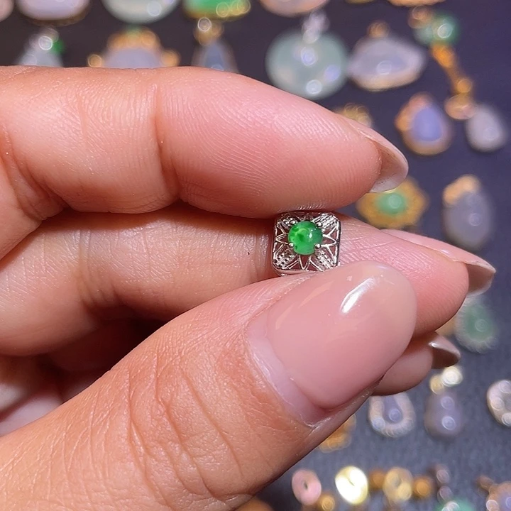 翡翠银S925镶嵌颈饰