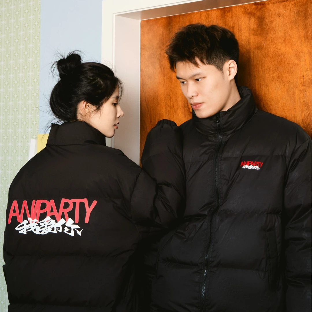 Aniparty 圣诞限定冬季美式宽松保暖加厚90白鸭绒羽绒服立领外套