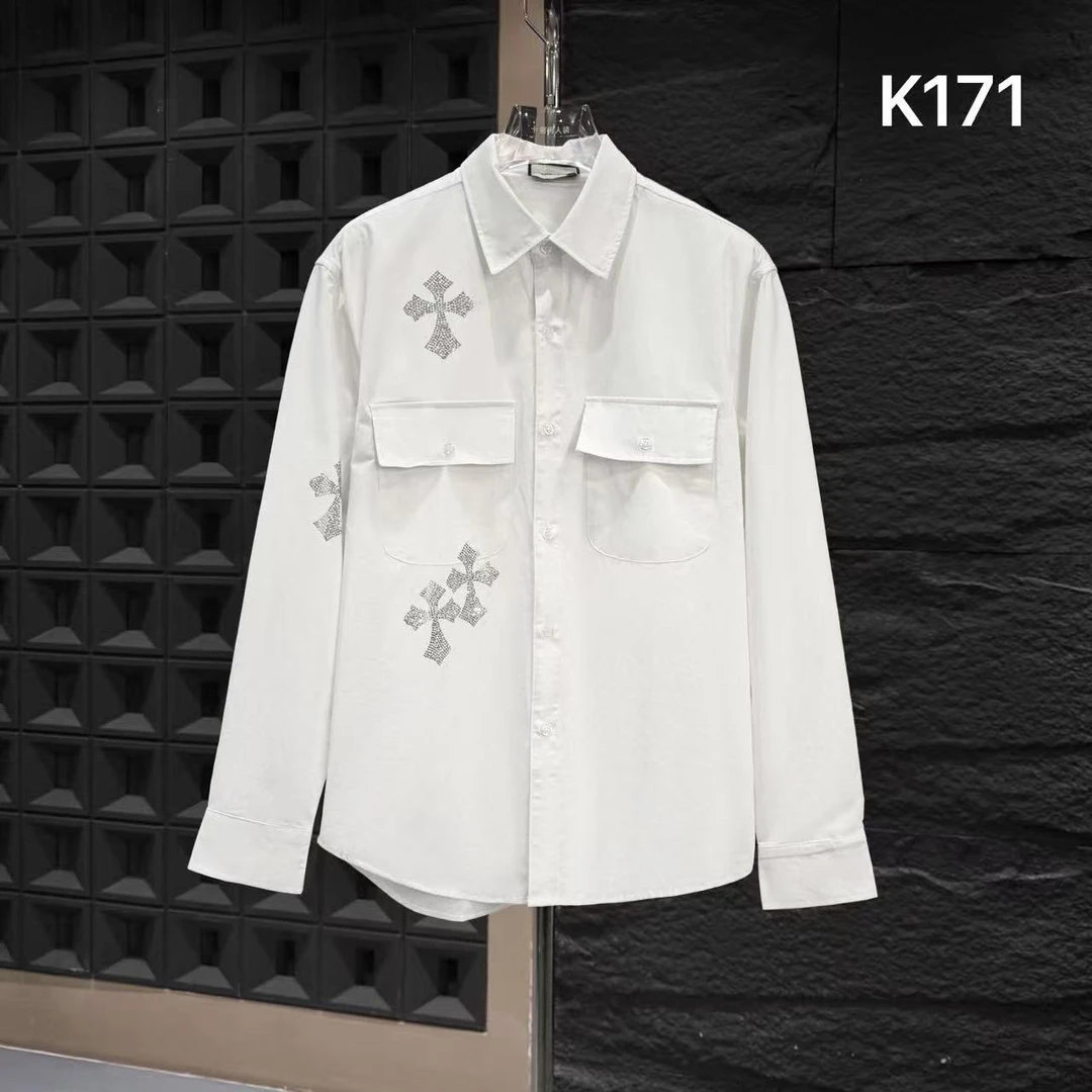 HI-K171-/秋季新款长袖百搭轻奢时尚休闲纯色潮流衬衫