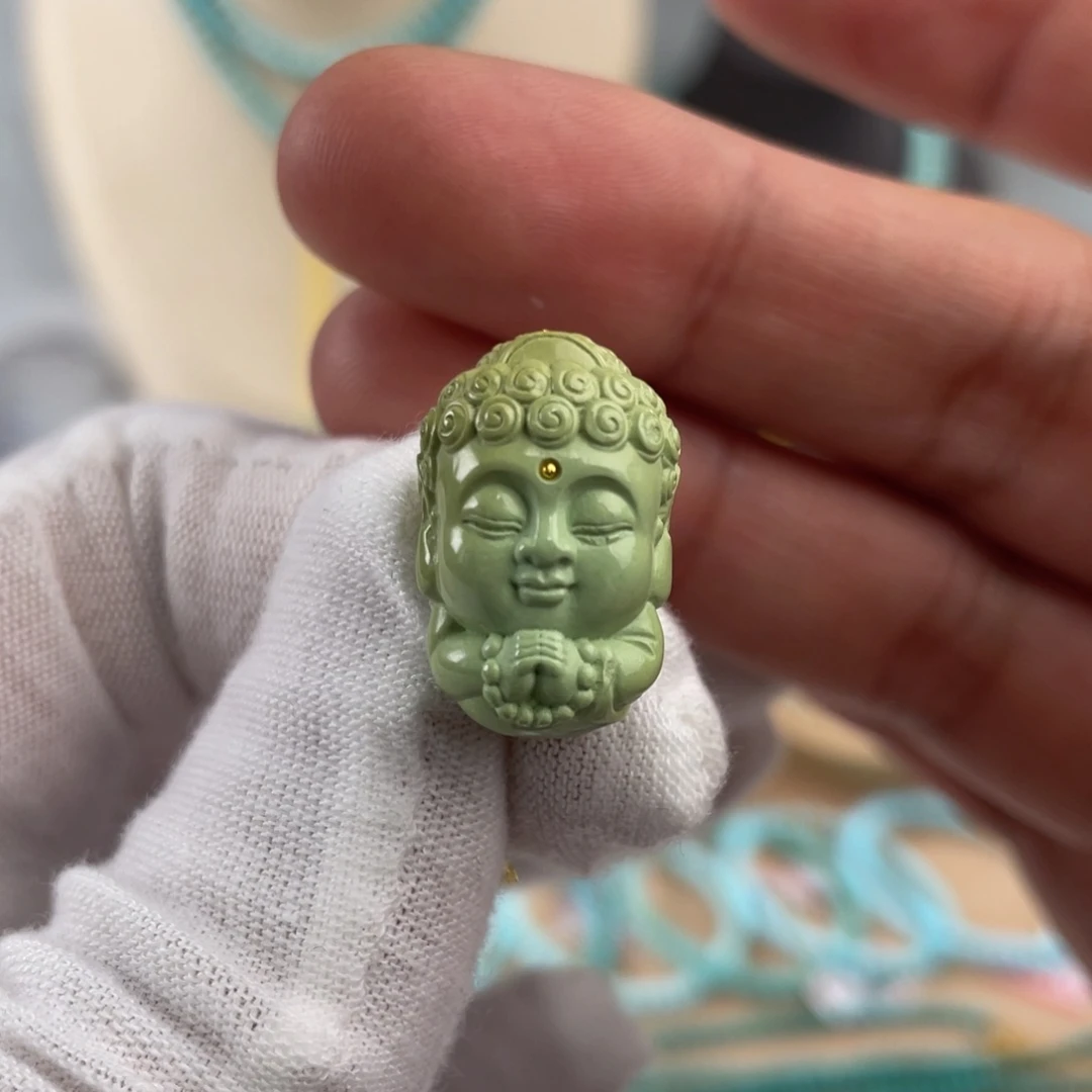 绿松石手链18K金镶嵌宝宝佛