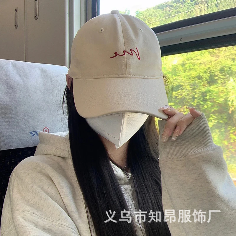 大头围鸭舌帽男日系韩版字母时尚复古棒球帽女软顶小众棒球帽