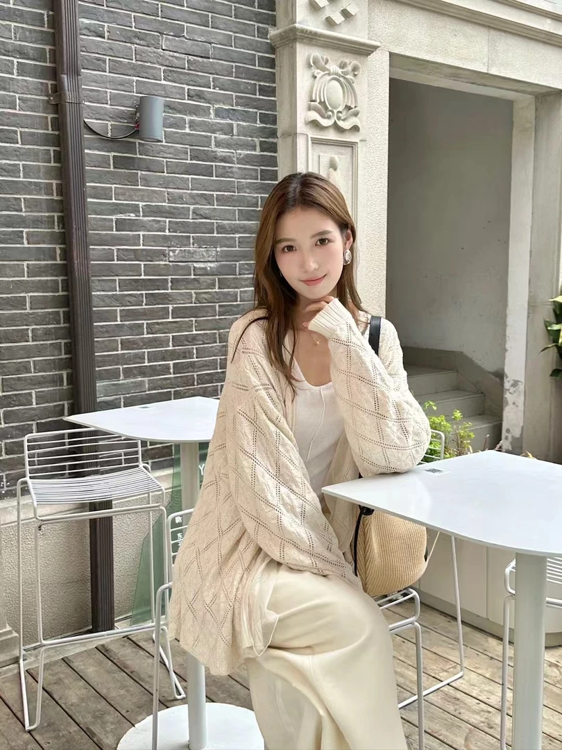 SEAMEW 设计师品牌壮锦八角星纹半里针织开衫时尚气质休闲夏季
