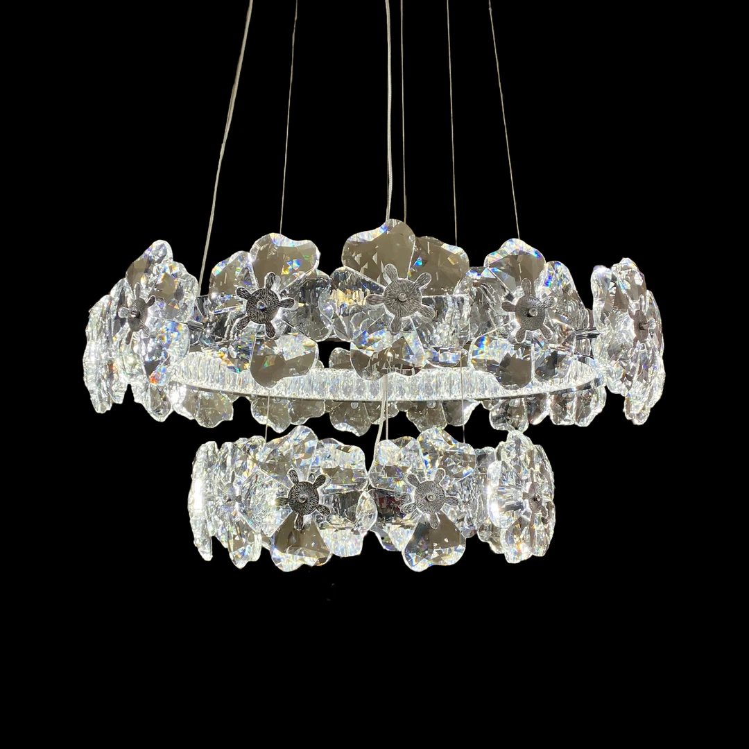 【卡尔诗顿】法式奶油风时尚轻奢风格创意唯美水晶花客厅卧室吊灯