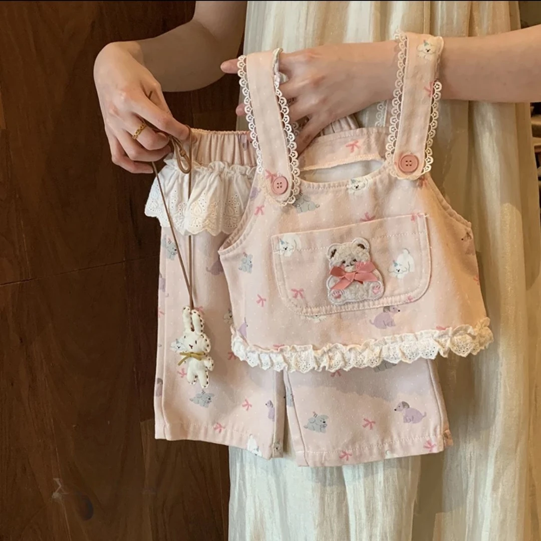 幼儿园爆款女童套装洋气可爱2025夏装小童女宝宝两件套甜美装