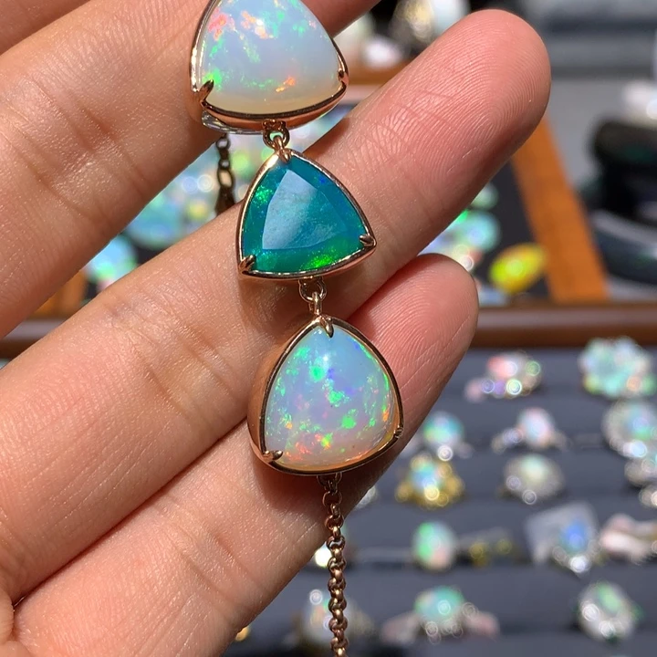 Y****欧泊银S925镶嵌欧泊手镯