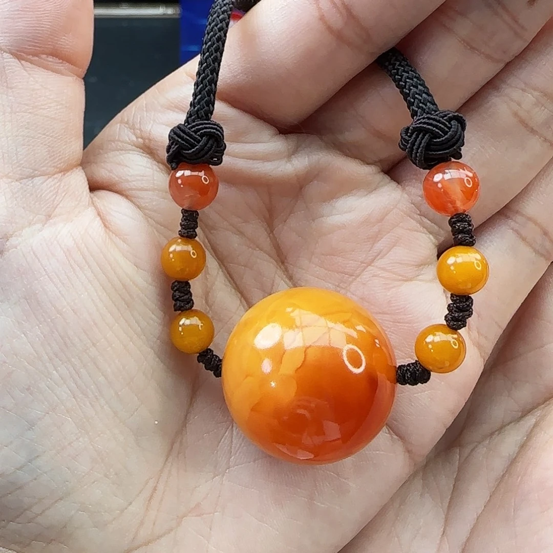 琥珀未镶嵌手链吊坠