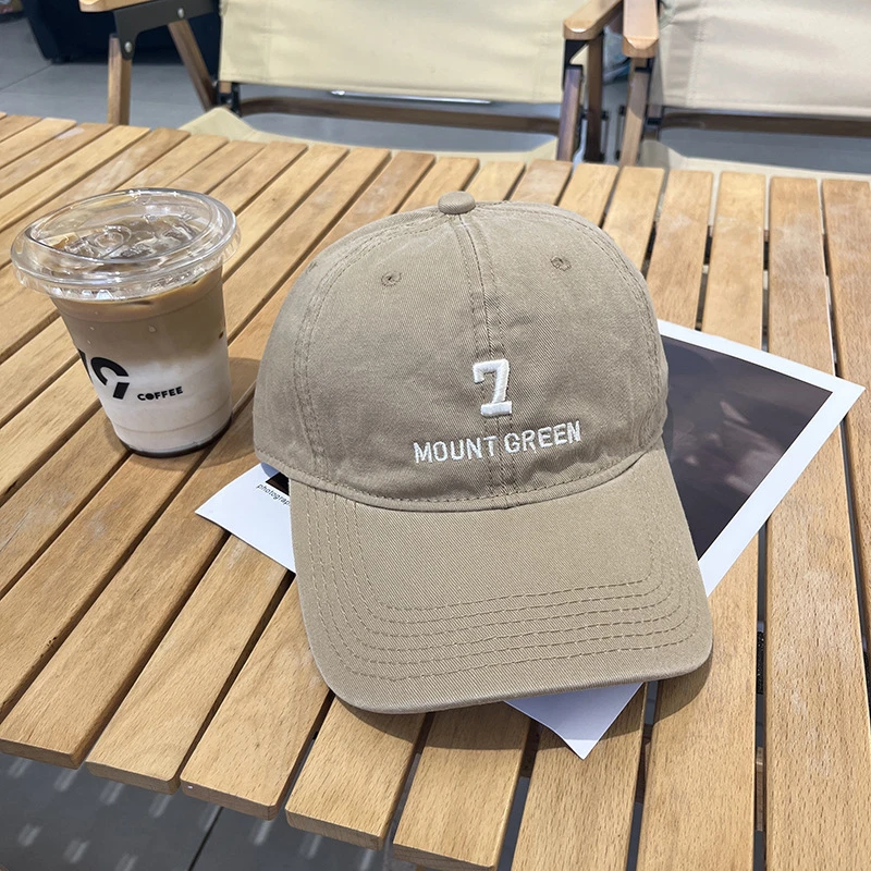 2025韩版软顶遮阳帽 字母7数字棒球帽男女显脸小水洗帽百搭鸭舌帽