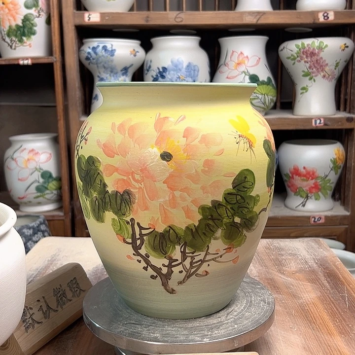 陶高26口18.5晃牡丹陶瓷