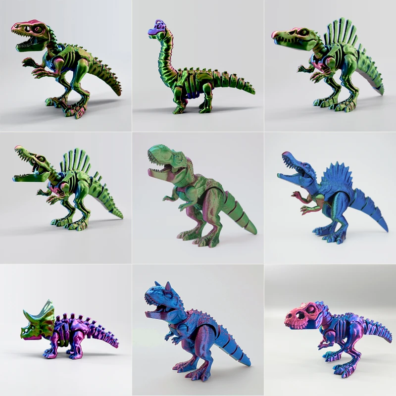 大号恐龙玩具3d打印霸王龙玩具关节可动恐龙化石3d打印恐龙玩具