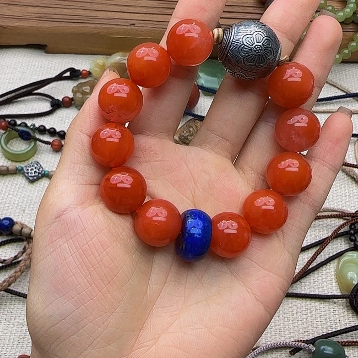 寒***雪手链未镶嵌南红玛瑙