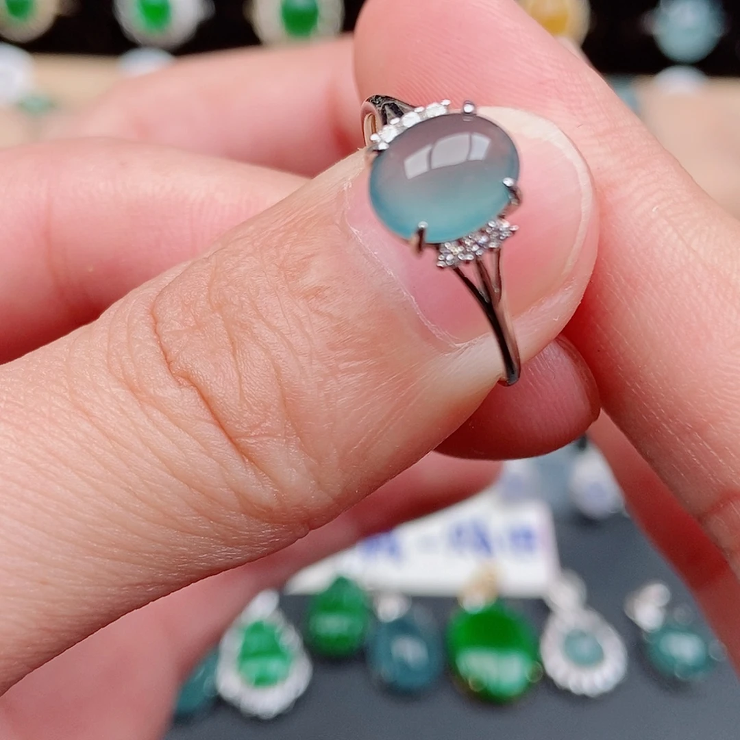 翡翠银S925镶嵌戒指