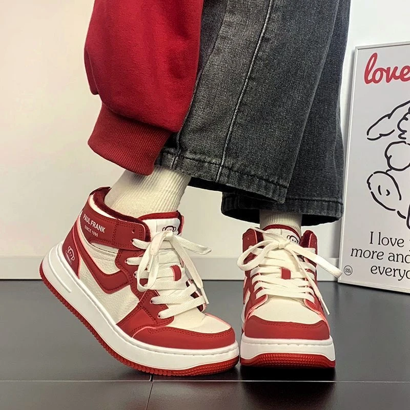 大嘴猴旗舰女鞋高帮鞋2025春学生鞋休闲ins爆款运动百搭潮鞋韩版