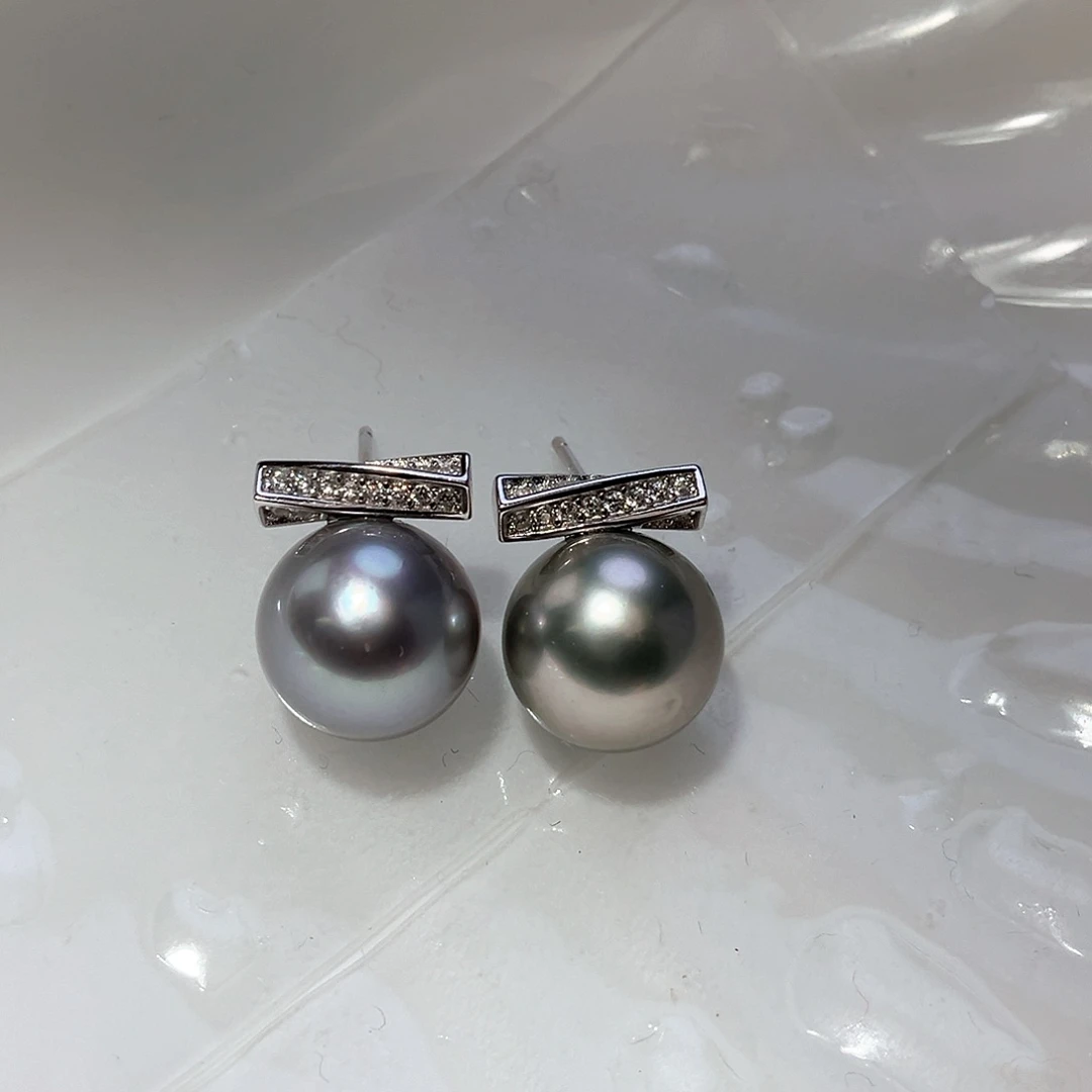 银S925镶嵌海水珍珠耳饰港****）