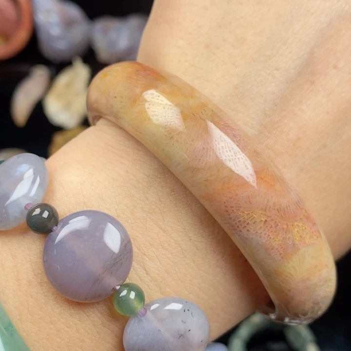 未镶嵌手镯硅化玉62.7