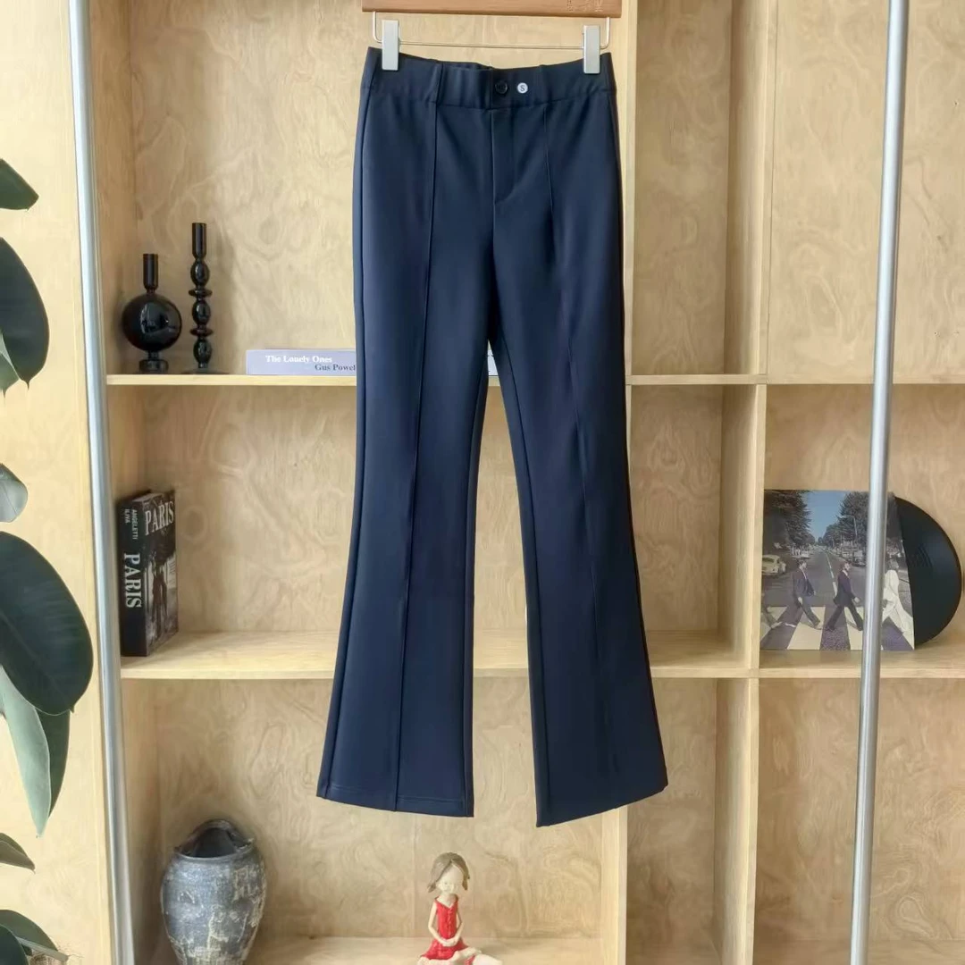 62863修身显瘦两粒扣中缝西装免烫休闲裤