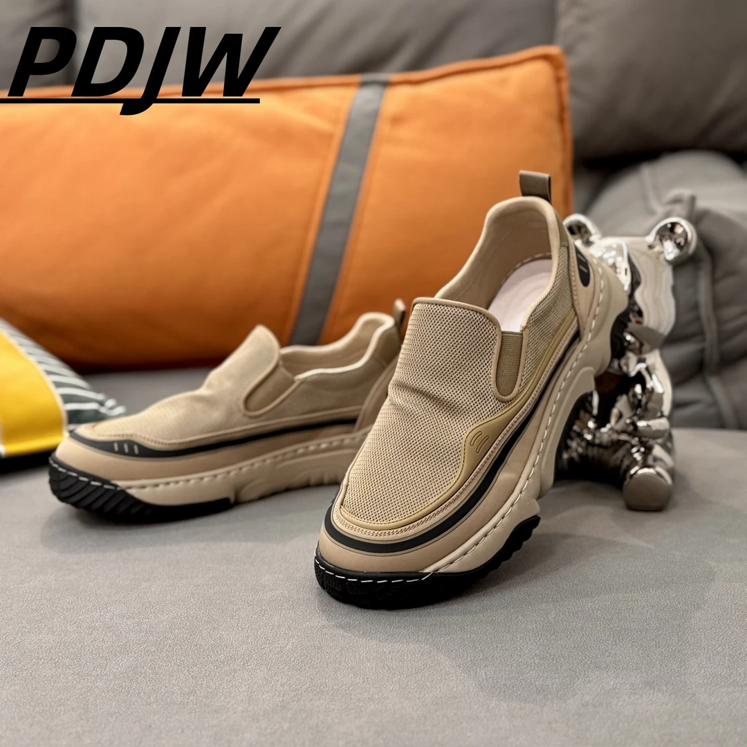 PDJW2025年夏季新款网面鞋时尚百搭厚底欧货轻奢透气舒适懒人男鞋